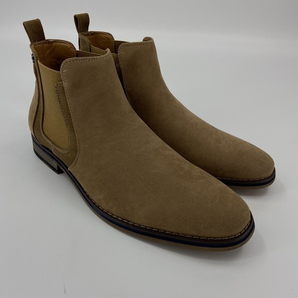 Robert Wayne Chelsea Boots Men 8.5 Camel Tan Leather Slip On Shoes* main image 6